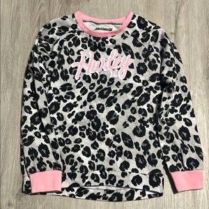 Hurley Black and Pink Leopard Sweatshirt